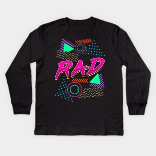 Rad 1980s Vintage Eighties Gift 80s Clothes For Women Men Kids Long Sleeve T-Shirt
